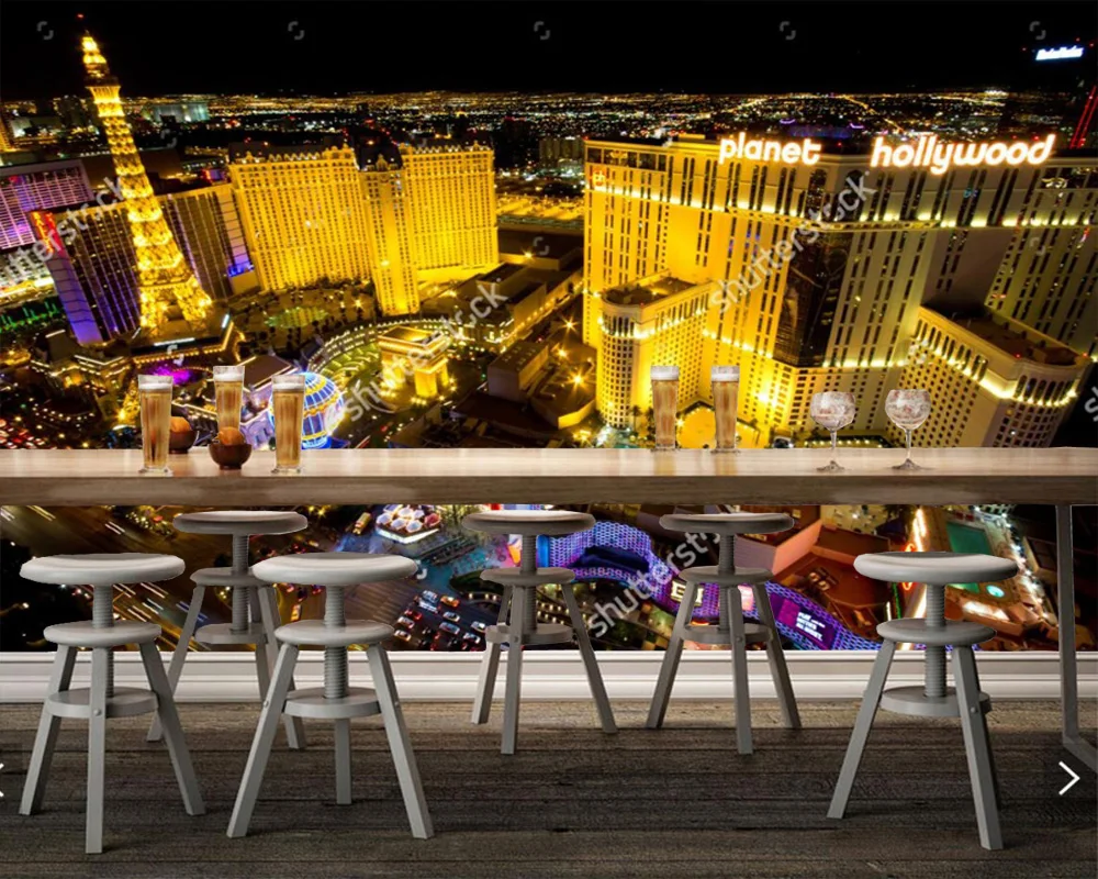 Custom City wallpaper,LAS VEGAS,3D photo murals for the living room