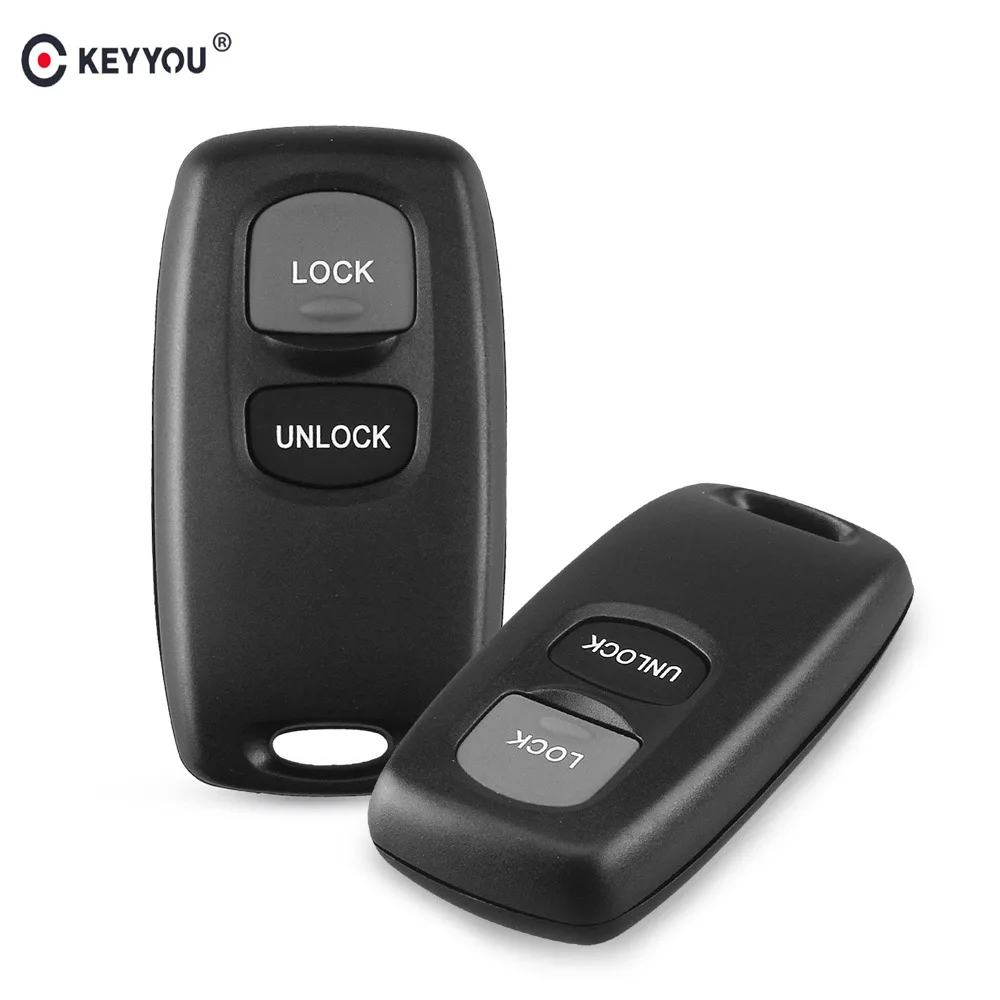 

KEYYOU 10X Новый Сменный 2 кнопки корпус автомобильного ключа дистанционного управления БЕСКЛЮЧЕВОЙ вход для Mazda 2 3 6 323 626 брелок управления чехол