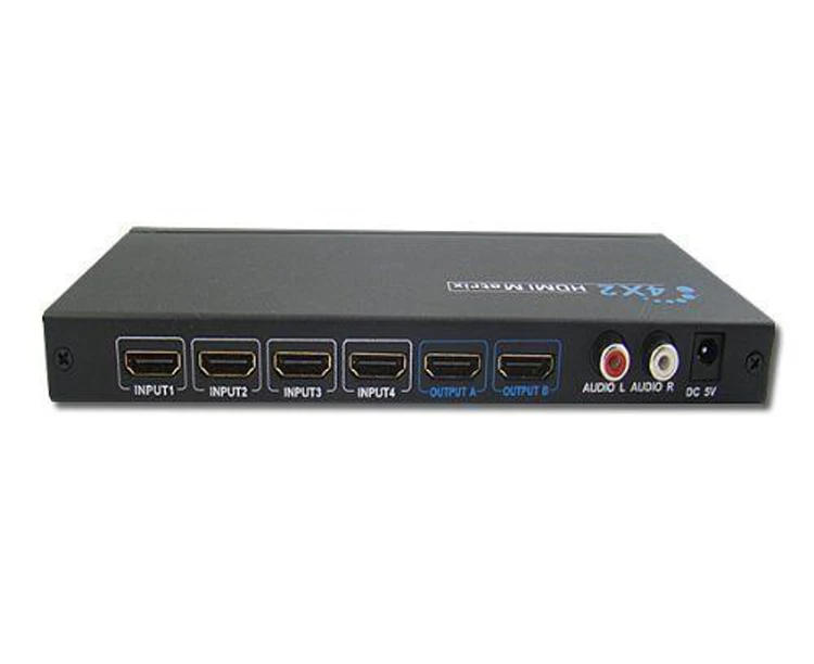 

2017 New HDMI Matrix 4x2 Splitter Switch Converter 4 in 2 out IR Remote Control & Audio Out True 3D 1080p