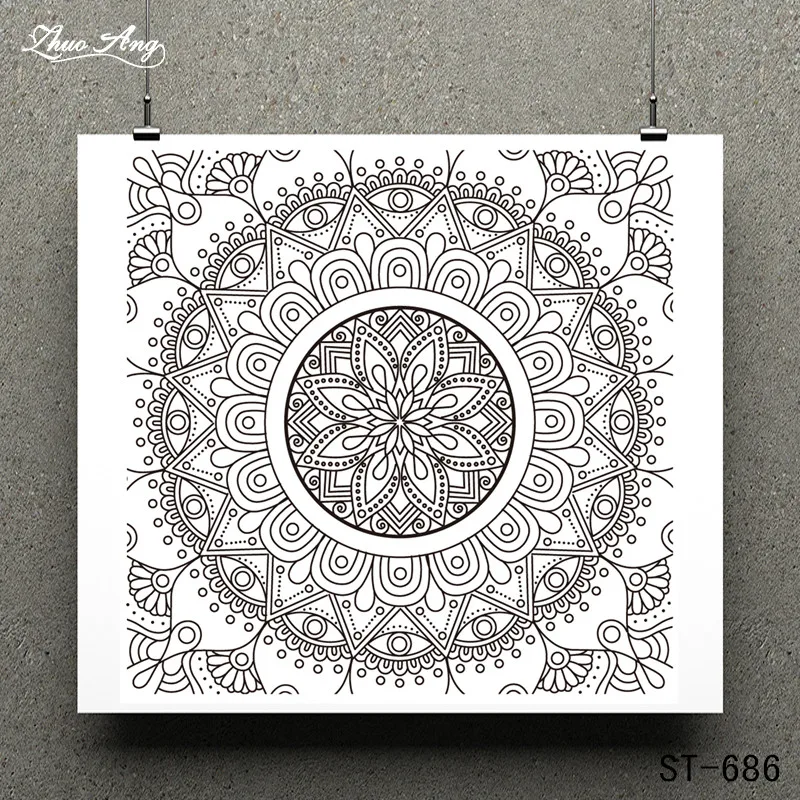 

ZhuoAng Circular pattern Clear Stamps/Card Making Holiday decorations For scrapbooking Transparent stamps 10*10cm