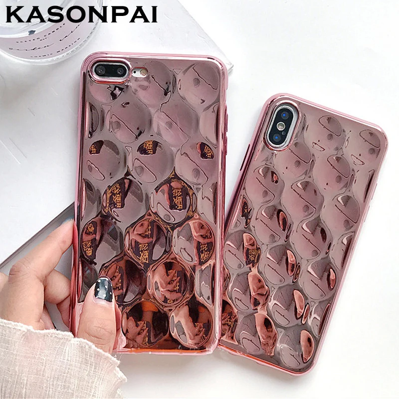 Чехол KASONPAI для телефона с покрытием из розового золота iphone X чехол 7 6S 6 8 Plus