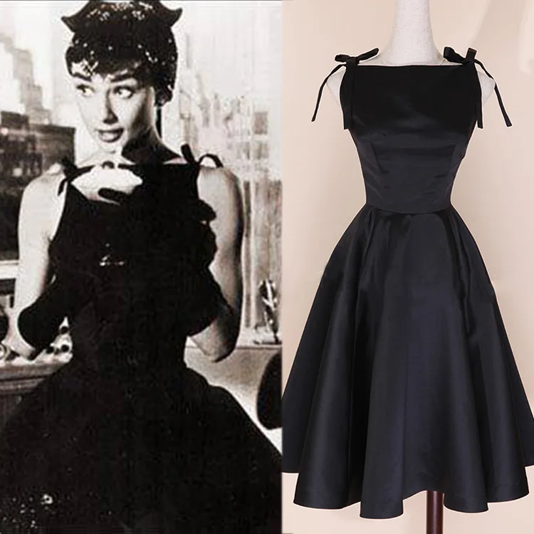 

2019 hot sale women's long vintage dress Audrey Hepburn' style retro ball gown dress pure waist swing slim dress elegant robes