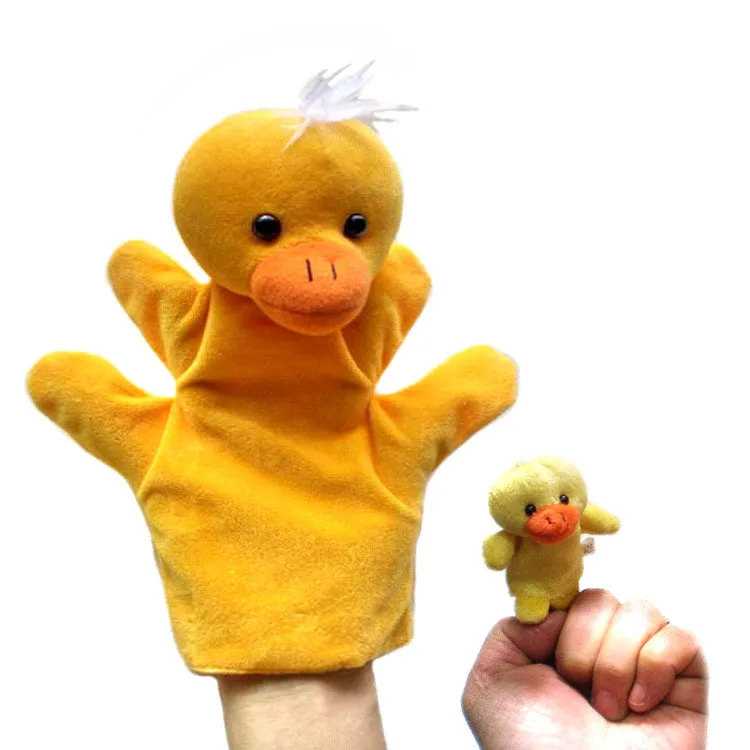 40 шт./компл. Плюшевые рук+ палец Марионетки Животные комплект перчатки кукольный животных, история говорить реквизит/Детские игрушки/Детские Куклы 20 Животные выбрать - Цвет: duck