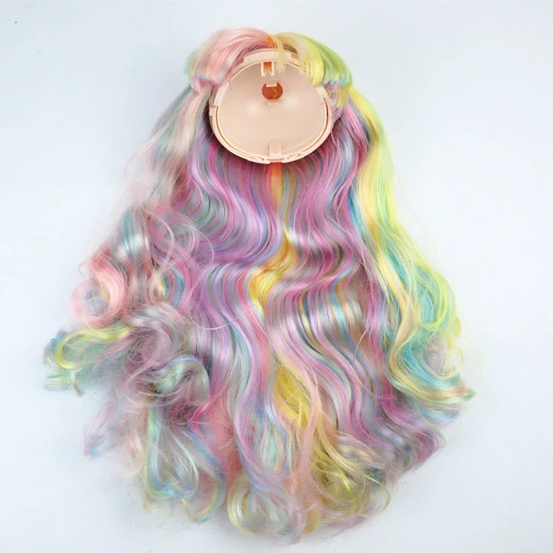 DIY волнистые вьющиеся волосы парик для 1/6 кукла головы RBL blyth аксессуары белая кожа