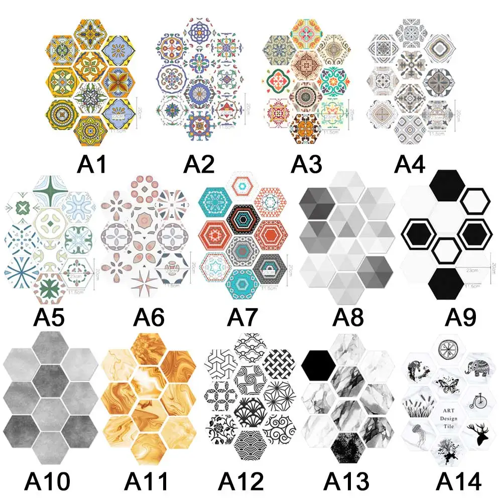 10 шт. стикер на стену 20*23 см ПВХ стикер на стену Шестигранная плитка наклейка самоклеющаяся напольная наклейка