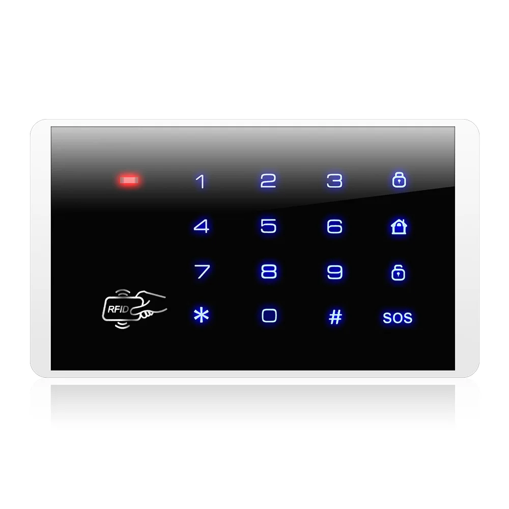 FUERS K16 RFID Card Arm and Disarm Touch Keypad For PSTN GSM Home Security Alarm System 433MHz Wire