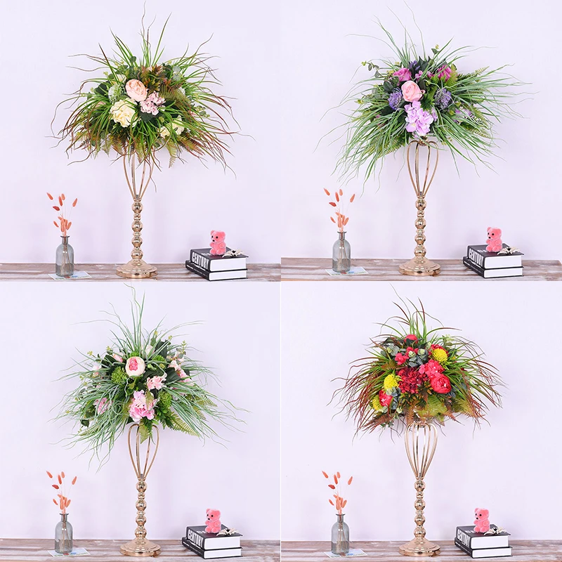 

Wedding simulation flowers wrought iron road flower frame window decoration photography props flower ball with vase