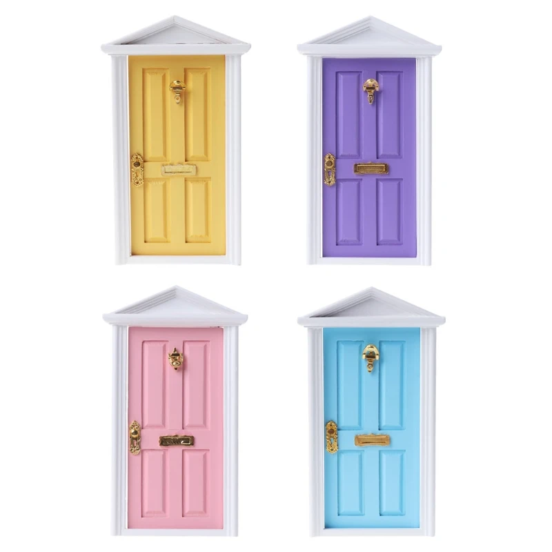 

1:12 Dollhouse Miniature Light Pink Door Dolls Parts Fashion Gift