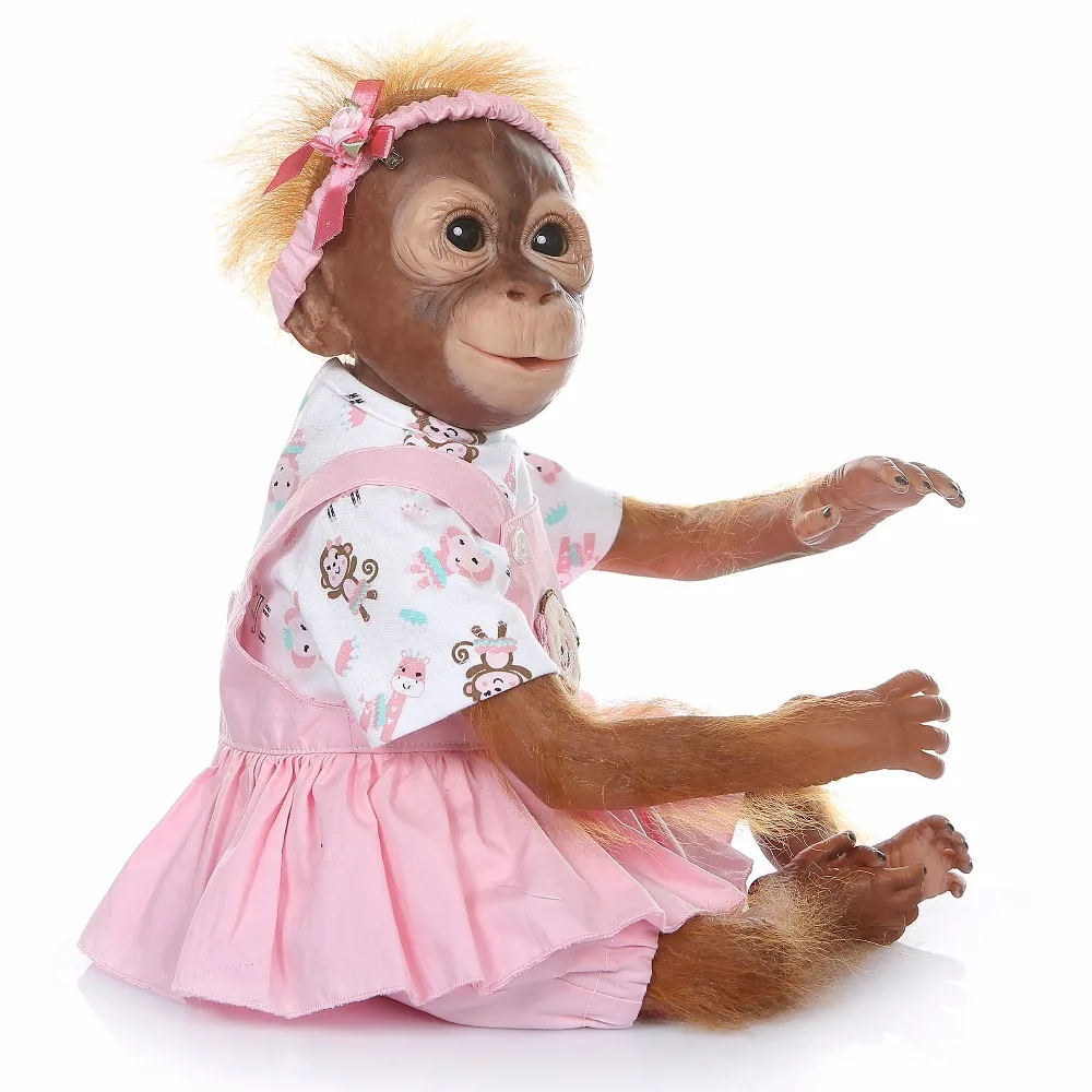 Силиконовая кукла Macaco baby bonecas 20 &quot52 см тканевая милая в форме обезьяны игрушки