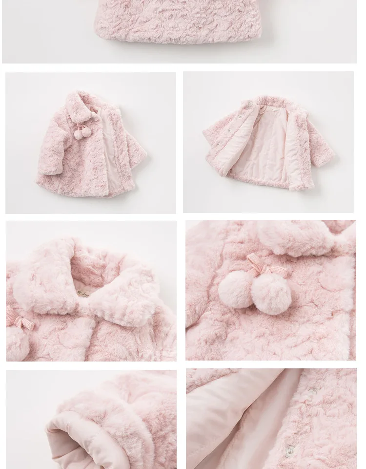 DBA7894 dave bella/осенне-зимняя милая куртка в стиле Лолиты для маленьких девочек; Детское пальто высокого качества; Верхняя одежда для малышей