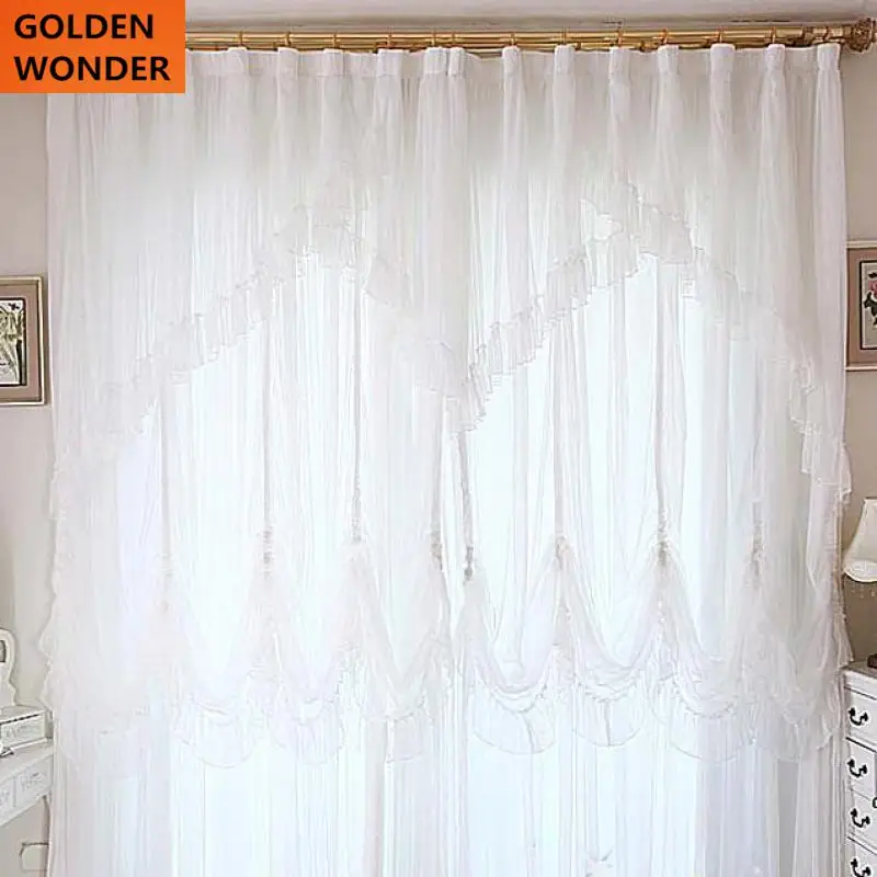 

Quality Curtain Finished Products Lace Curtain White Curtain Customize For Living Room Bed Room Blind Home Textile Home Decor