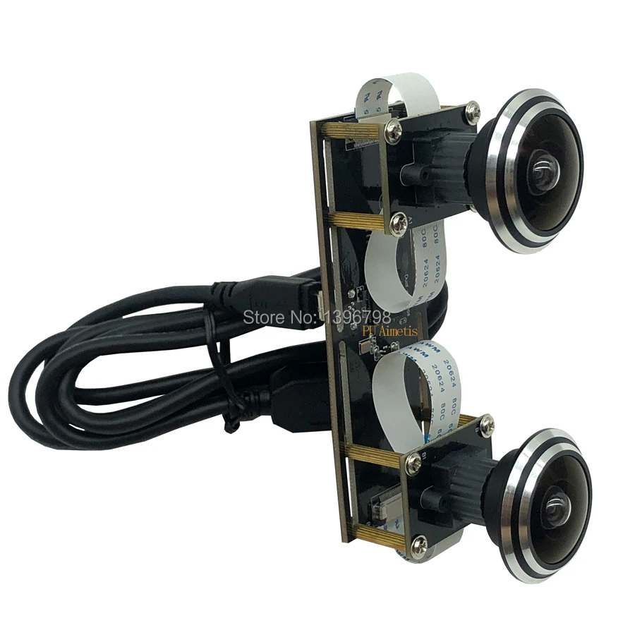 1080P кошачий глаз рыбий глаз Гибкая синхронизация стерео веб-камера двойной 30FPS 5MP USB модуль камеры для 3D видео VR виртуальной реальности