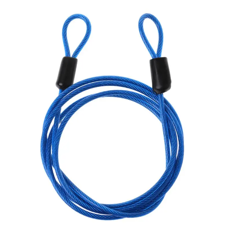 Велосипедный замок стальной проволочный кабель 1 м Защитная петля для велоспорта защита от кражи 10166 - Цвет: Синий