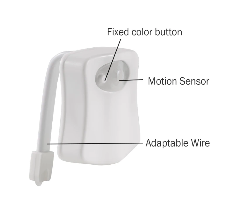 Умный ночной Светильник для унитаза с датчиком движения PIR, 8/16 цветов, водонепроницаемая подсветка унитаза, светодиодный светильник