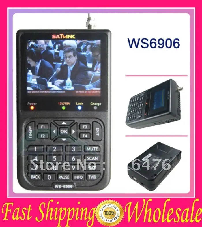 HG001 SATLINK WS 6906 DVB S FTA Portable Digital Satellite Finder Meter RDA5812 Frequency
