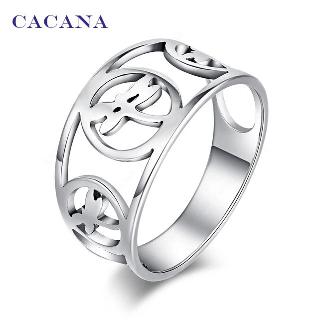CACANA Titanium Stainless Steel Rings For Women With Three Dragonfly Fashion Jew CACANA Titanium Stainless Steel Rings For Women With Three Dragonfly Fashion Jew