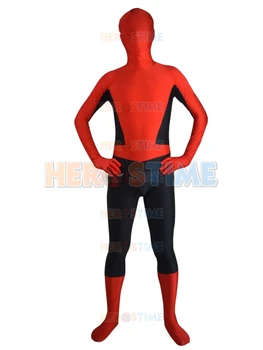 

Spiderman costume halloween cosplay Navy Blue & Red spandex Spider-man superhero Cosplay costume Fullbody Zentai Suit Adult/Kids