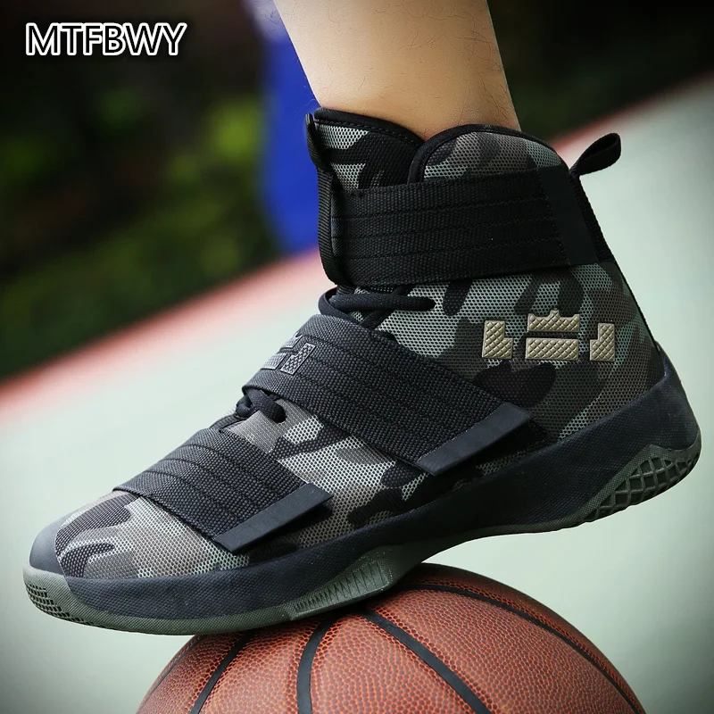 

Men's High-top Basketball Shoes hook-loop lace-up breathable Camouflage Sneakers outdoor sport trainers size 38-45 2089s