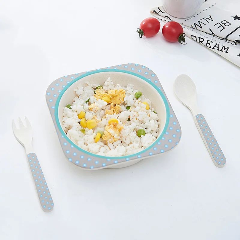 Baby Bamboo Dishes Children Tableware With Fork Spoon Kid Feeding Dinnerware Set Infant Bowls Plate Toddler Utensils T0511 Baby Bamboo Dishes Children Tableware With Fork Spoon Kid Feeding Dinnerware Set Infant Bowls Plate Toddler Utensils T0511