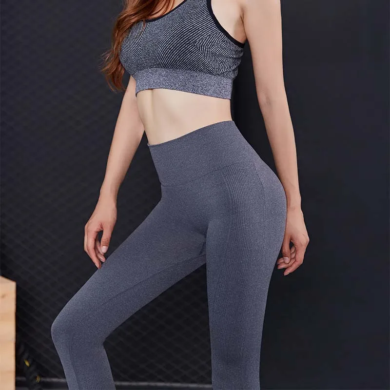 Для женщин Energy Seamless животик Управление штаны для йоги эластичный Push Up спортивные