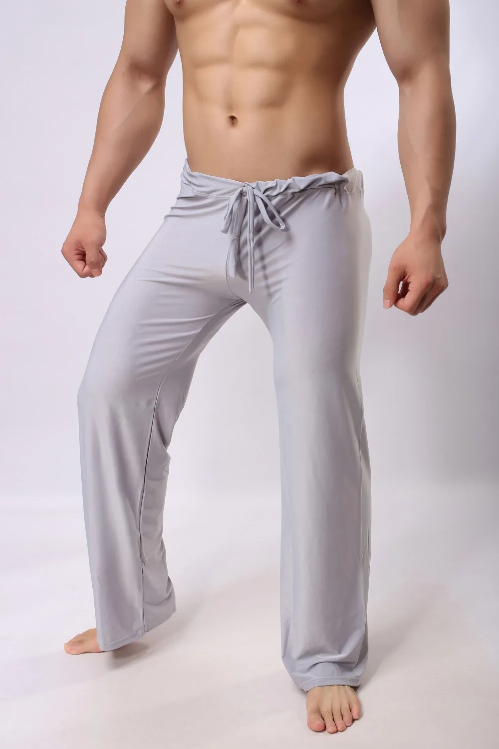 Мужские хлопковые штаны для сна из чистого ледяного шелка без следов, мягкие сексуальные, популярные, дышащие штаны, эластичные, мужские, гомосексуальные, для мужчин, для геев