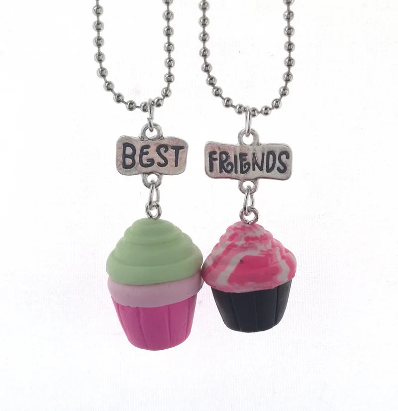 Best Friends BFF Pendant Bead Chain Necklace Ice Cream Kids Jewelry ...