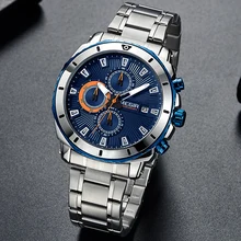 MEGIR мужские топ брендовые модные бизнес полностью стальной ремешок Мужские кварцевые наручные часы водонепроницаемые мужские спортивные часы Relogio Masculino