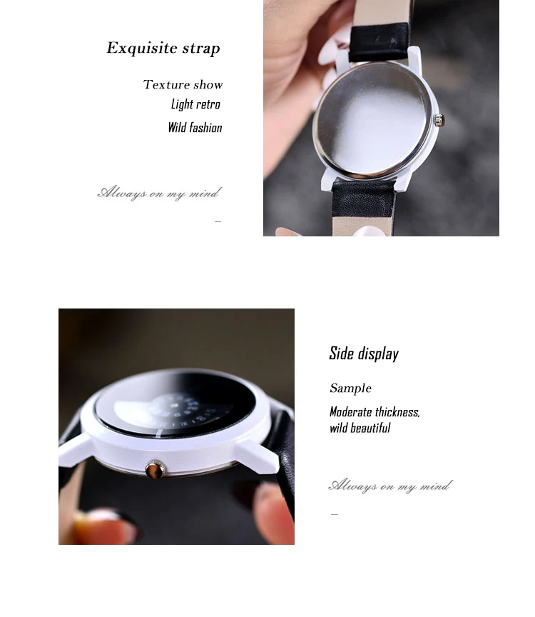 2017 BGG creative design wristwatch camera concept brief simple special digital discs hands fashion quartz watches for men women 23