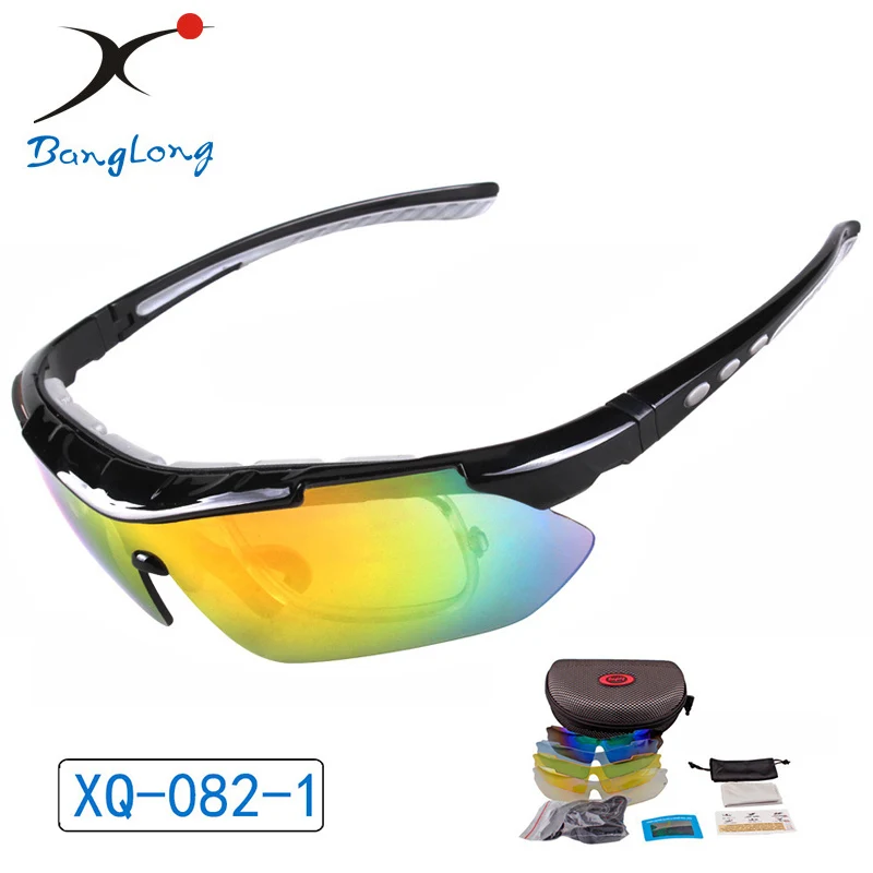 BangLong спортивные поляризованные солнцезащитные очки, линзы с 5ю категориями защиты Сменные для мужчин и женщин, UV400 очки-езда на велосипеде/бега/рыбалки/рюкзак для альпинизма - Цвет: BLACK GRAY