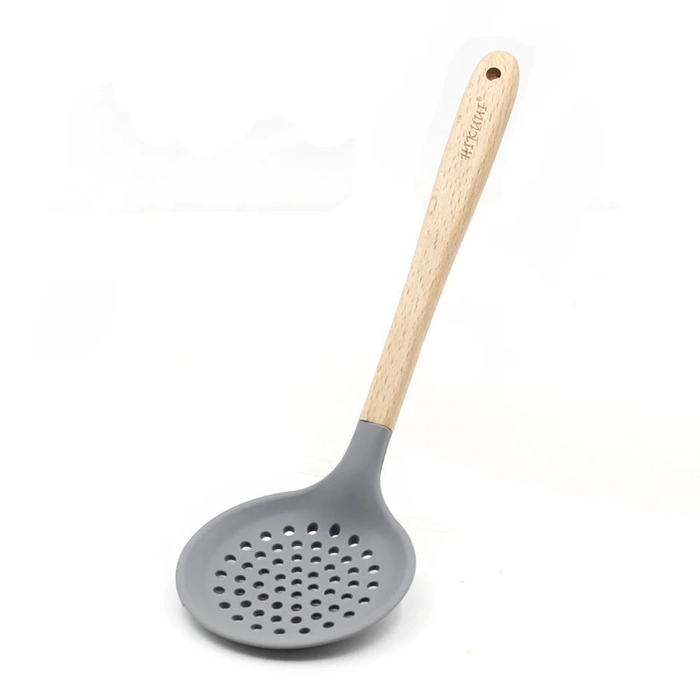 HIKUUI 1 шт., розничная, деревянная ручка, посуда, ограниченная серия, силиконовая кухонная утварь, инструменты для приготовления пищи, ковш, кухонная утварь