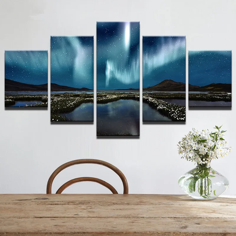 Mountains And Plains Aurora Landscape