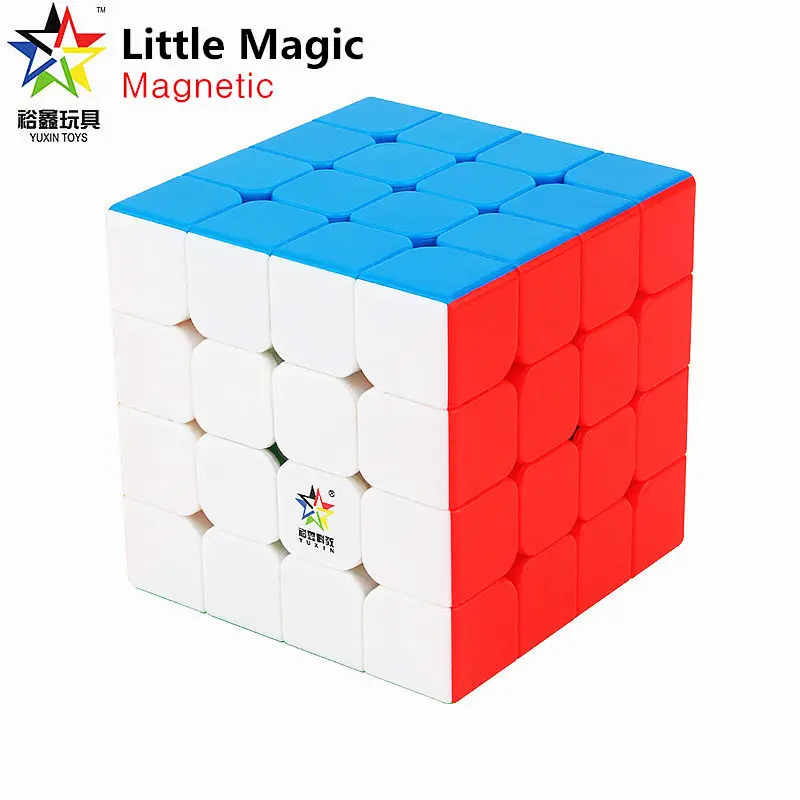 

Yuxin 4x4x4 little magic magnetic cube stickerless professional magnets puzzle speed cube educational cubo magico toys for kids