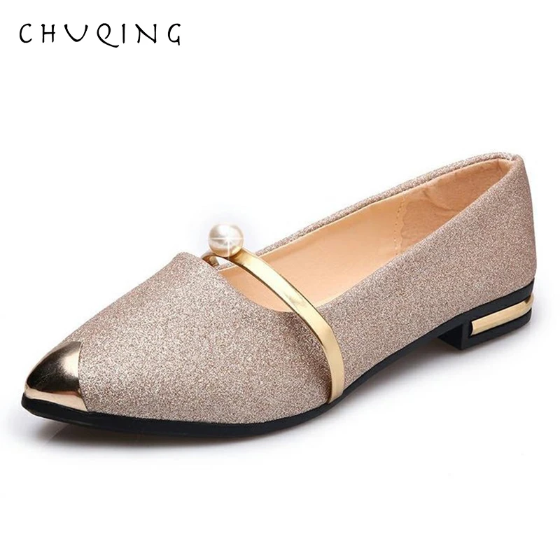 

CHUQING Women's Pointed Shoes Korean Version of the Flat Single Shoes Wild Trend Shallow Mouth Women's Shoes