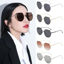 Солнцезащитные очки в оправе для женщин, винтажные Ретро солнцезащитные очки в металлической оправе, мужские круглые велосипедные Объектив переменного тока солнцезащитные очки Femme