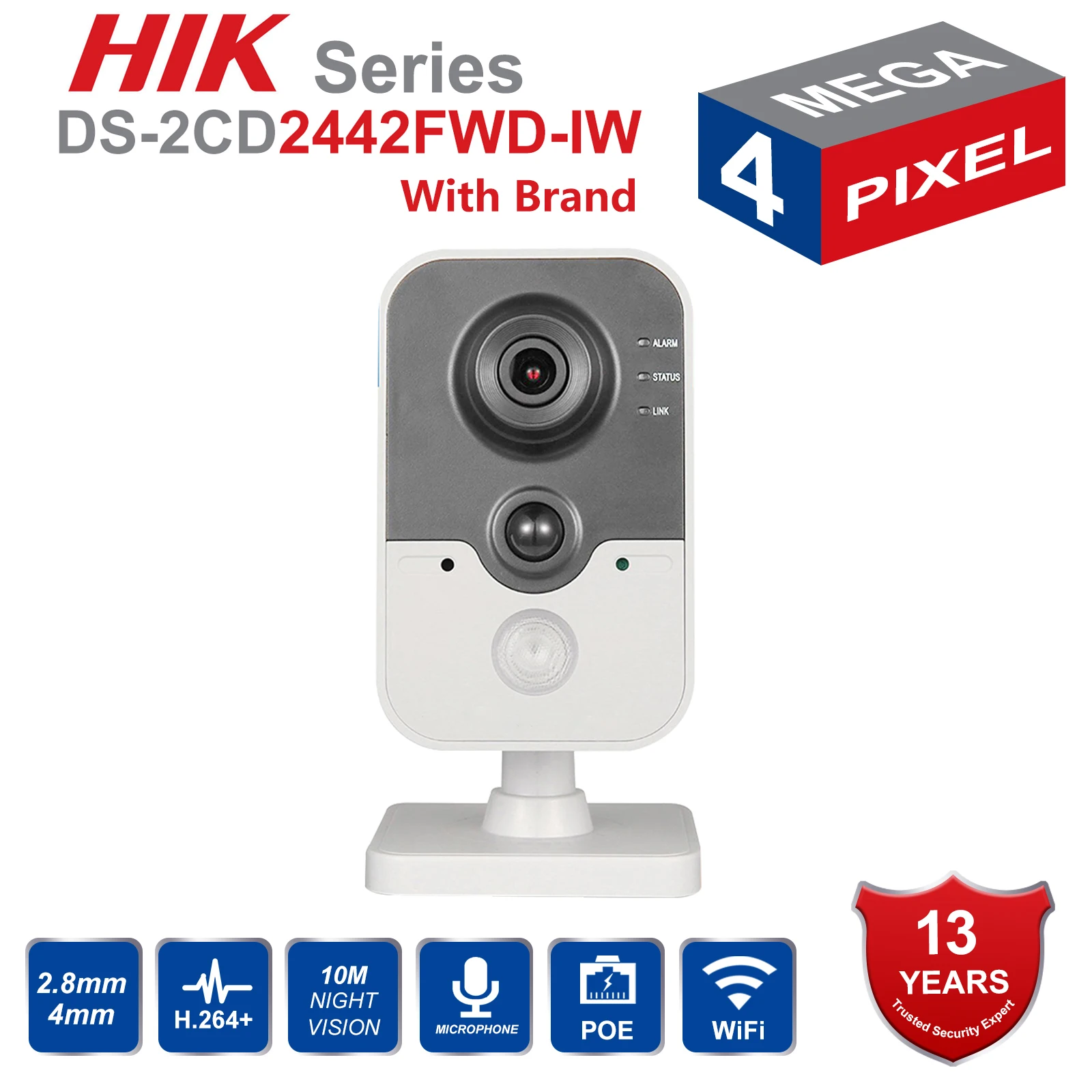 

2016 Hik New Mini IP Camera Indoor Security Camera Bulti-in WIFI Full HD1080p Video 4MP IR Cube Network Camera DS-2CD2442FWD-IW