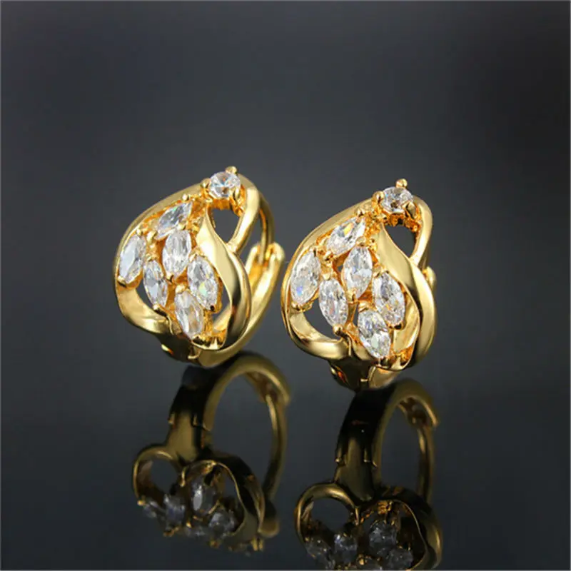 Rotary Gold Filled Lever Back Earring Fashion Jewelry For Women Hoop