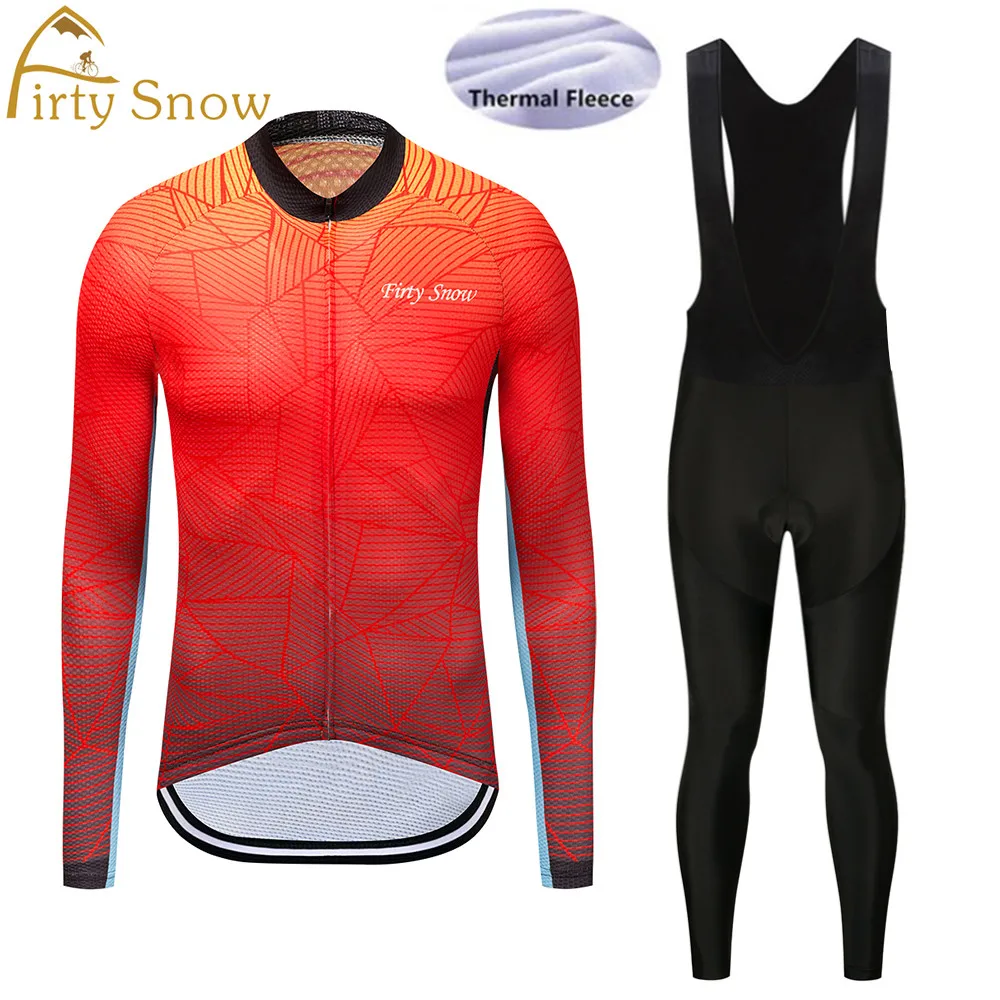 

Firty sonw 2019 Winter Cycling Jersey / Long Sleeve Bike Clothes Thermal Fleece Ropa Roupa Invierno MTB Bicycle Clothing