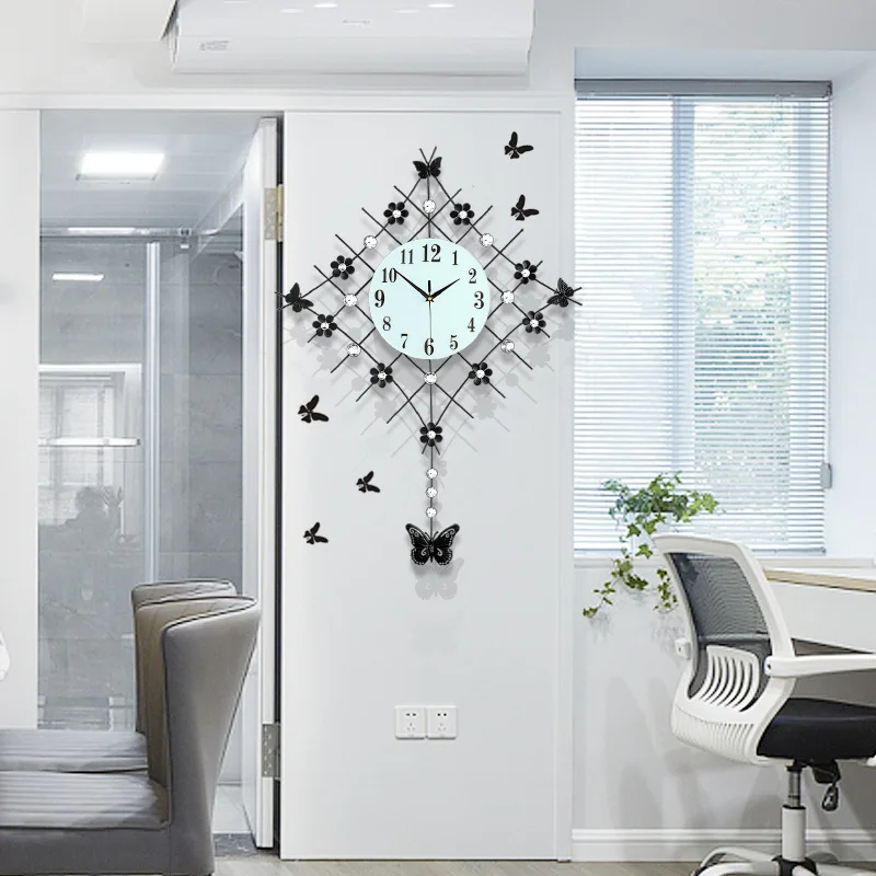 

European Minimalist Creative Wall Clock Modern Home Clock Living Room Mute Clock Fashion Decorative Quartz Clock 2019 Hot Sale
