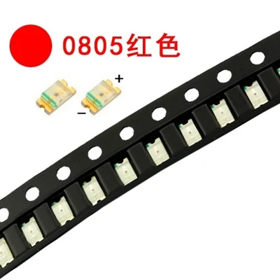 1000 шт 0805 красные светодиодные лампы супер яркие SMD LED 2012 | Электроника