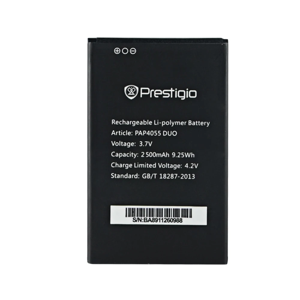Замена Высокое качество Новый Батарея 3.7 В 2500 мАч для Prestigio MULTIPHONE pap4055 Duo |