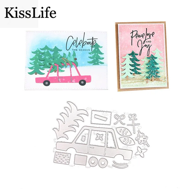 

2019 New Tree and Vehicle Metal Cutting Dies Kscraft Die Cuts for Card Making Scrapbooking New Year Christmas Craftt Dies
