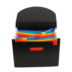13 карманов расширяющиеся файлы папка A4 расширяемый портативный файл organizerразноцветный Стенд Пластиковый Бизнес файл Органайзер коробка