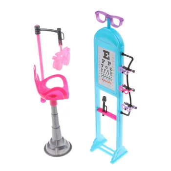 

1Set Cute Exquisite Vision Table With Glasses Equipment Doll Pretend Play House Toys for Dolls Furniture Accessories