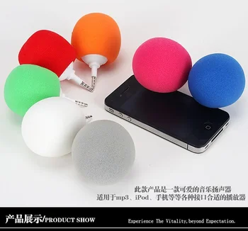 

Faster Mini Sponge Ball Speaker Sound with Mic for iPhone iPod iPad S4 3.5mm Audio Jack Cell Phones Mini Speaker