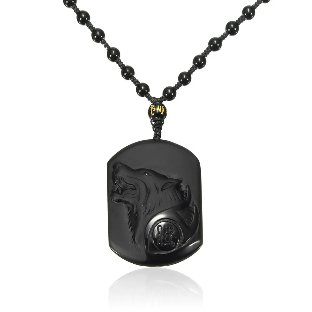 Fostfo Natural Black Obsidian Carving Wolf Head Amulet Pendant Free Necklace Obsidian Blessing Lucky Pendants Fashion Jewelry Fostfo Natural Black Obsidian Carving Wolf Head Amulet Pendant Free Necklace Obsidian Blessing Lucky Pendants Fashion Jewelry