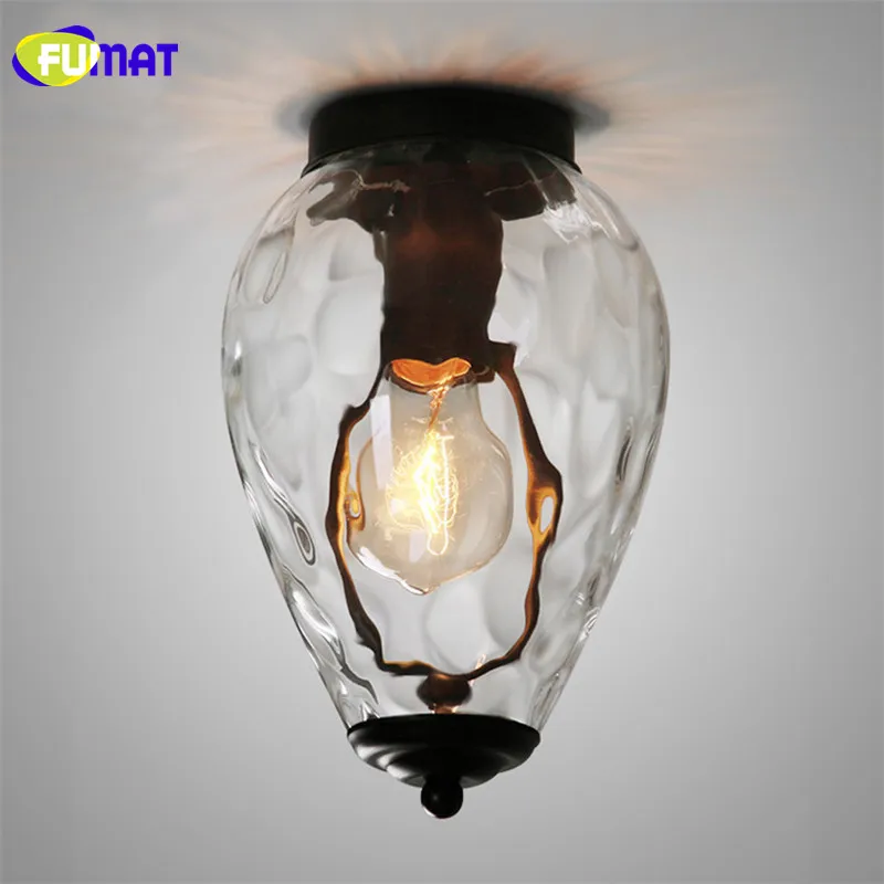 

FUMAT Loft Ceiling Light Designer Ceiling Lamp Simple Vintage Aisle Balcony Light Fixture European Glass Pineapple Ceiling Light