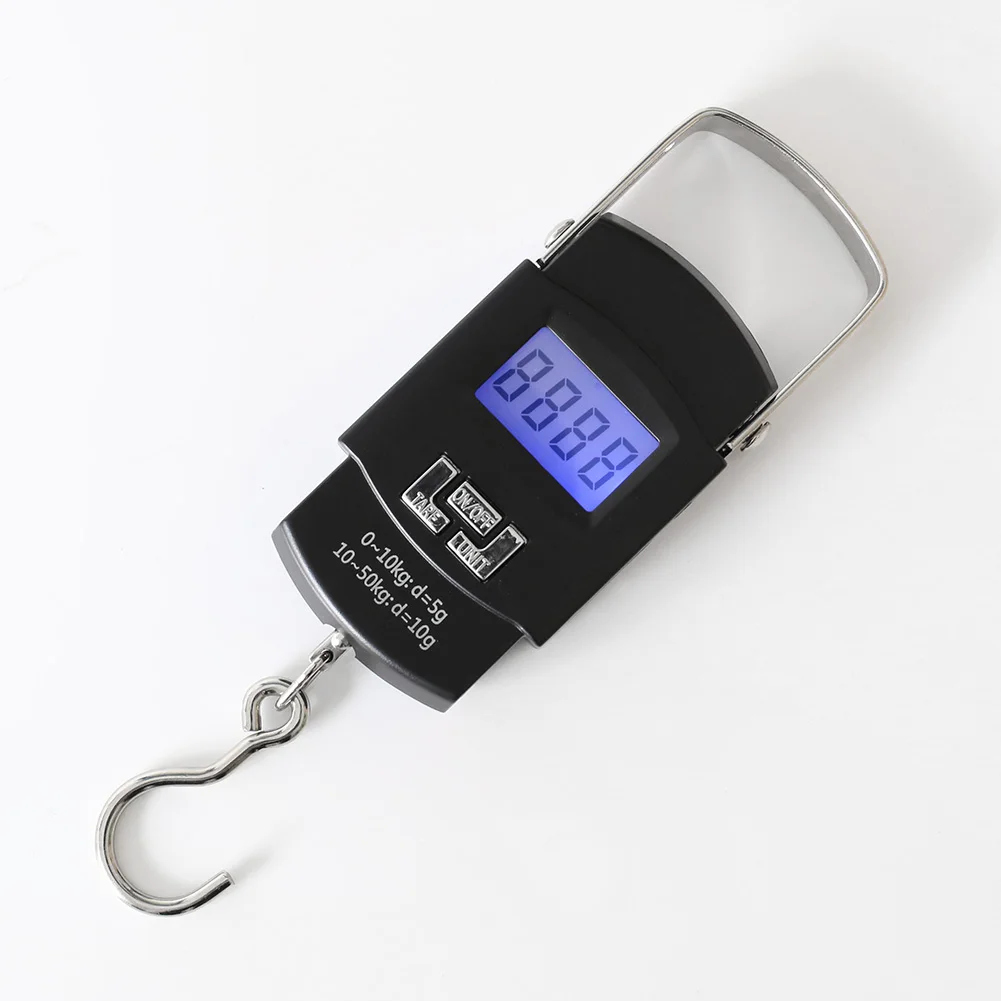 

LCD Electronic Balance Digital Fishing Hook Hanging Scale 110 Pound/50 Killogram with 2 AAA Batteries MSD-ING