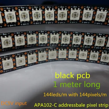 

1 meter 144pcs APA-102C addressable led pixel strip,144pixels/m;non-waterproof;BLACK PCB