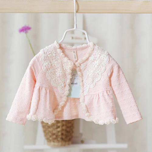 Г., Новое Стильное летнее кружевное пальто милое модное красивое пальто с жемчужинами для маленьких девочек - Цвет: Розовый