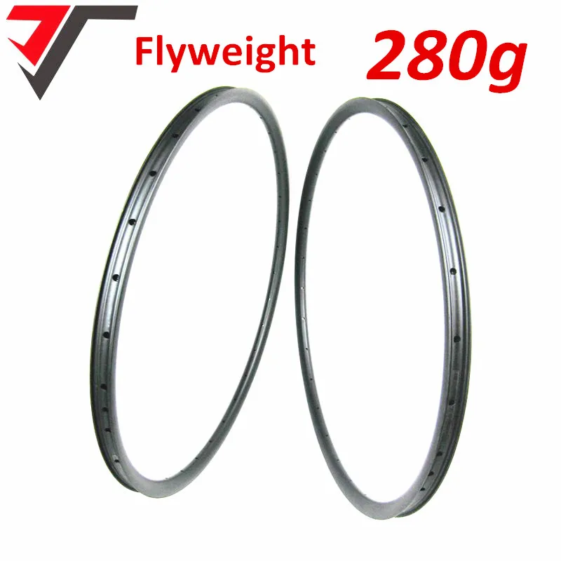 Cheap TRIPS 2018 New Flyweight 280g only carbon 29er mtb rim XC hookless carbon rims UD 29inch mountain bike rim tubeless compatible 0